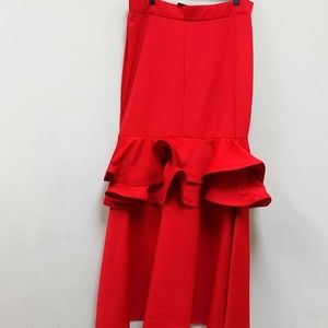 SEXY DIVA RED MAXI SKIRT Sz 2X